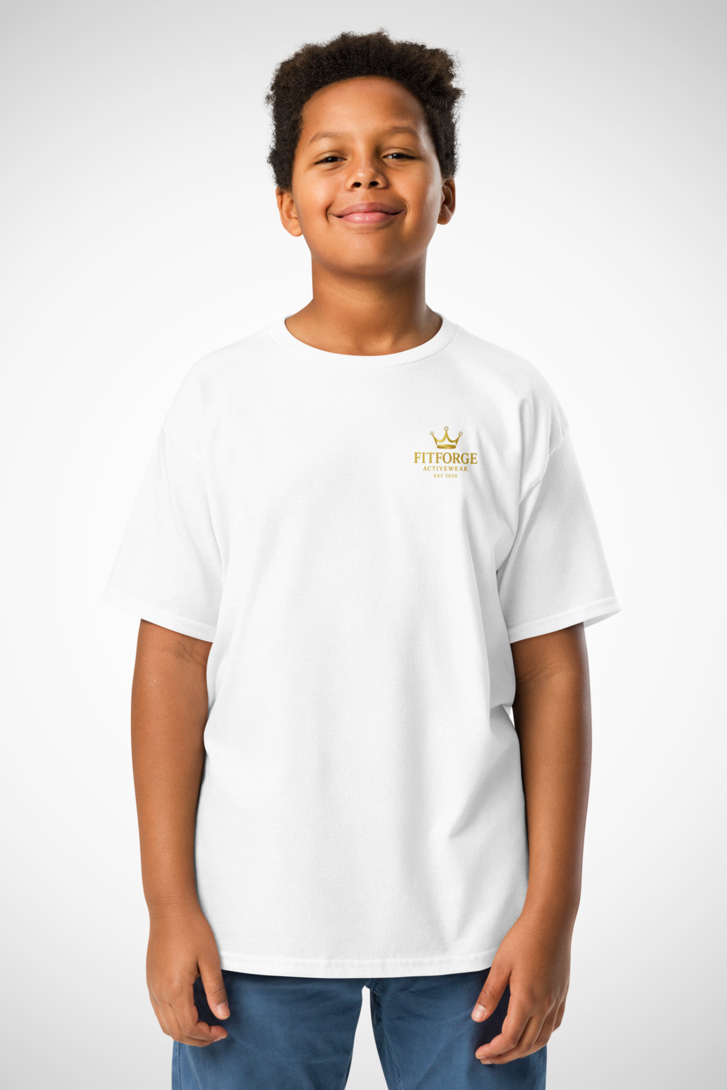 FitForge Youth Classic Tee - Royalty White