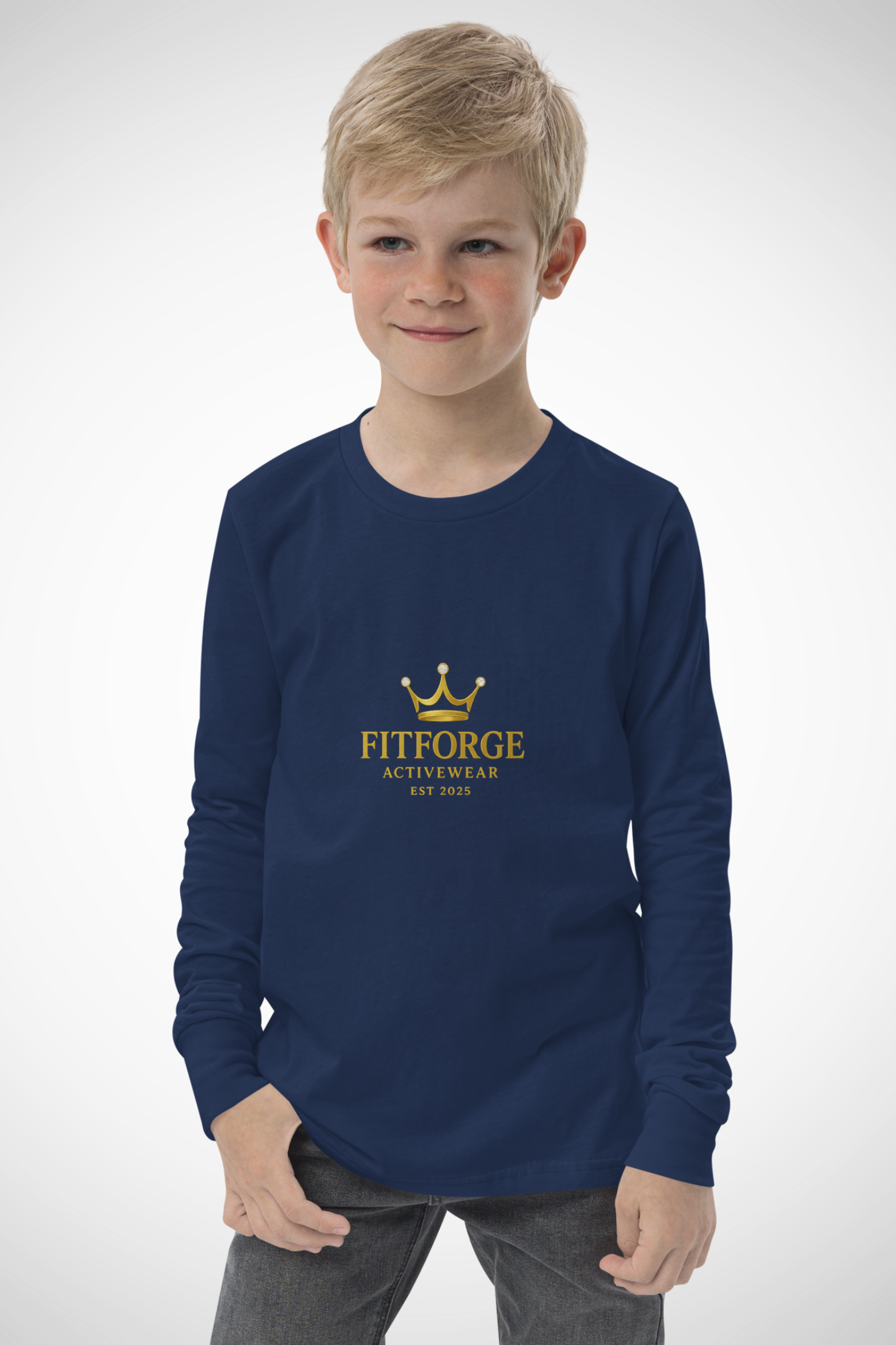 FitForge Youth Long Sleeve Tee - Royalty