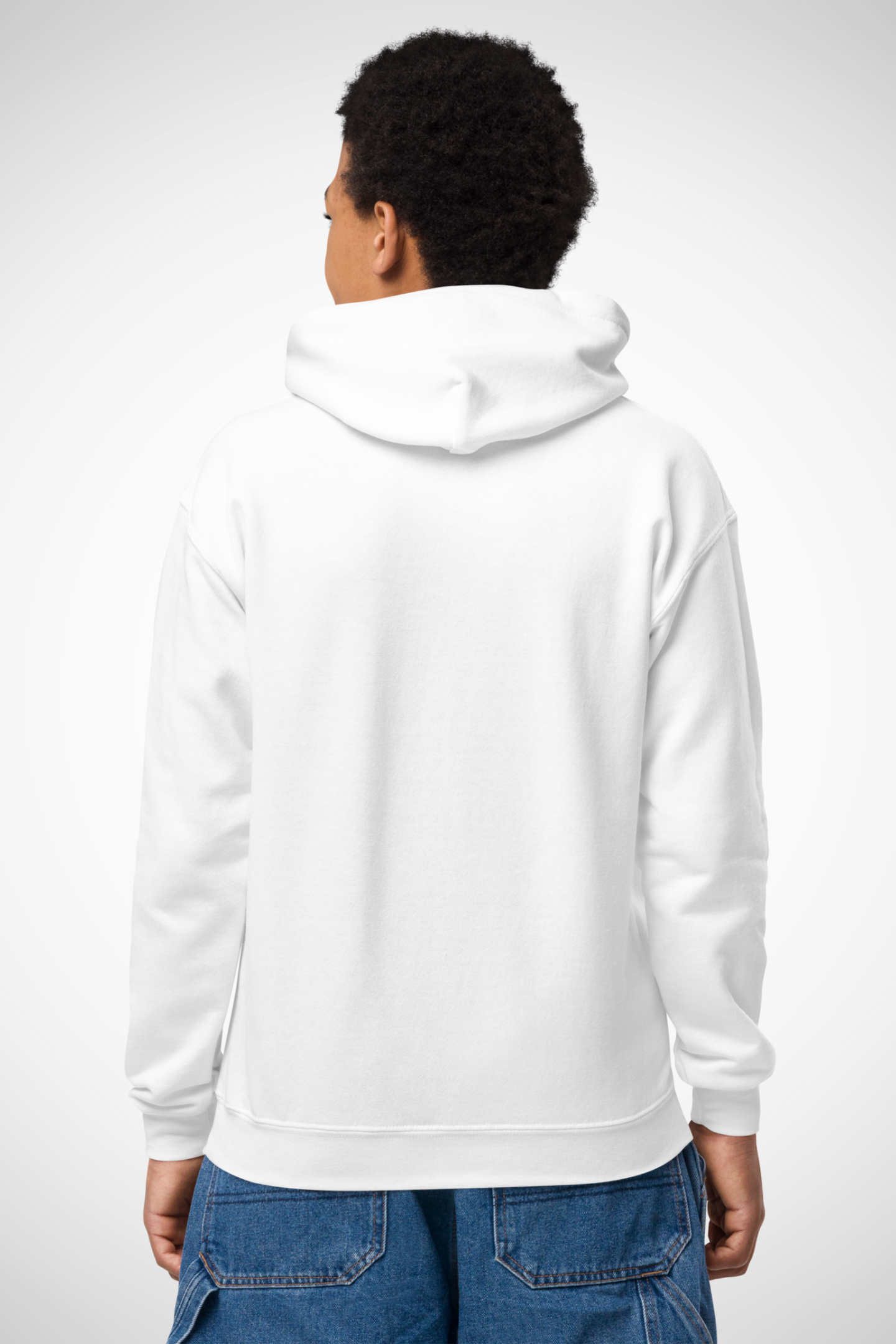 FitForge Teens Heavy Blend Hoodie - Bold White
