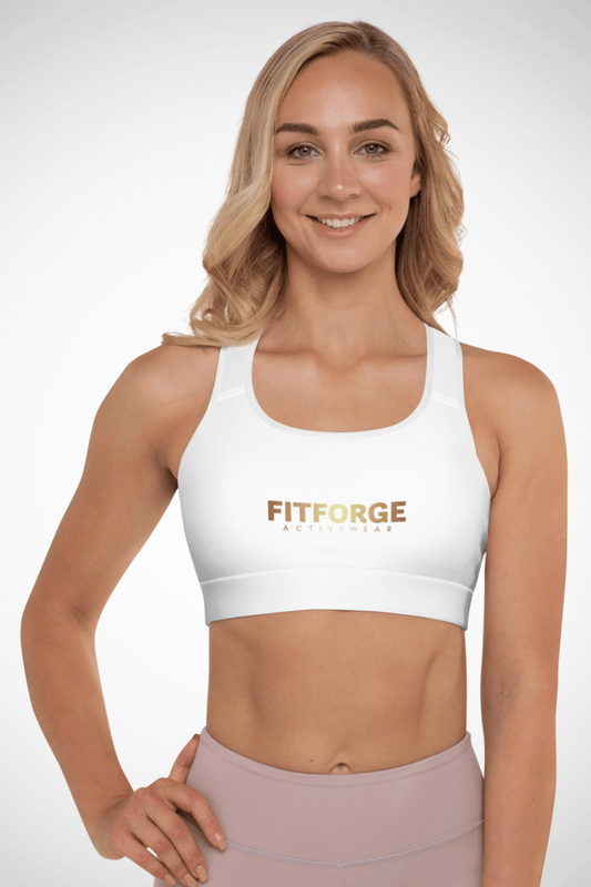FitForge Women's Sports Bra - Golden Forge White - FitForge Online