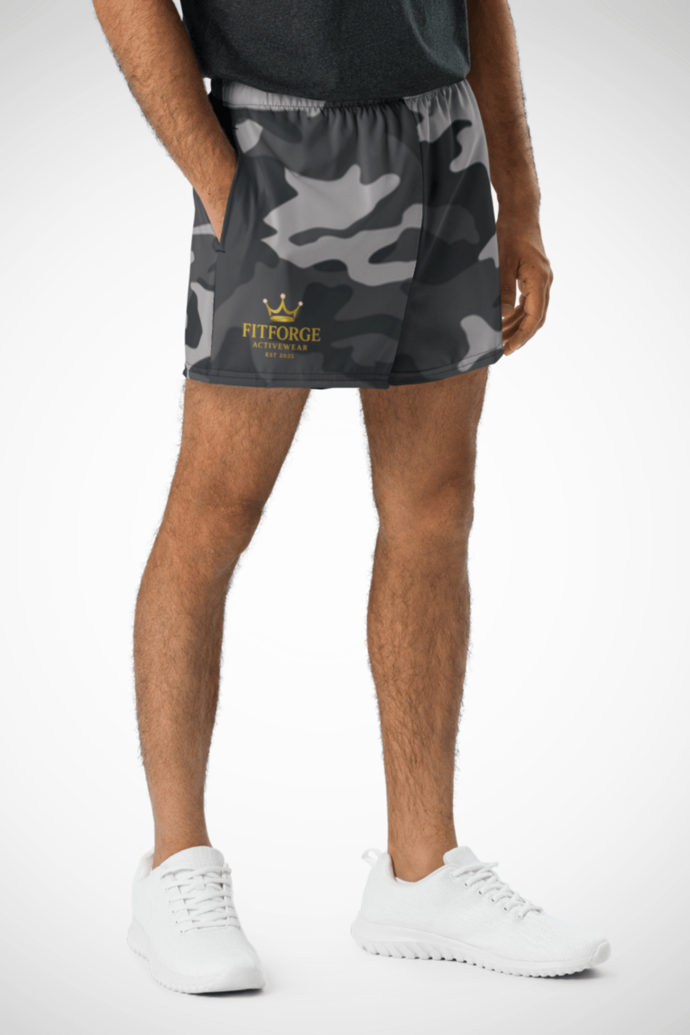 FitForge Men's Athletic Shorts - Smoke Camo Royalty - FitForge Online