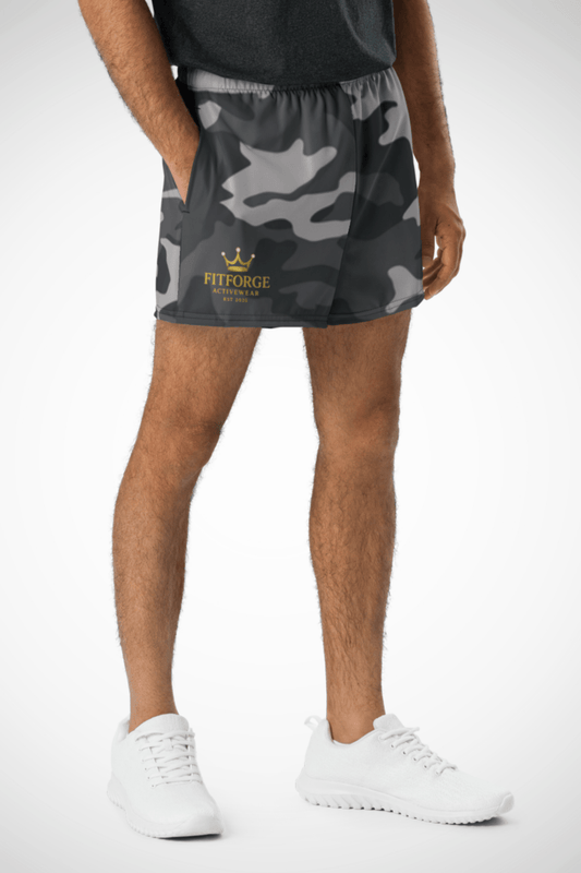 FitForge Men's Athletic Shorts - Smoke Camo Royalty - FitForge Online