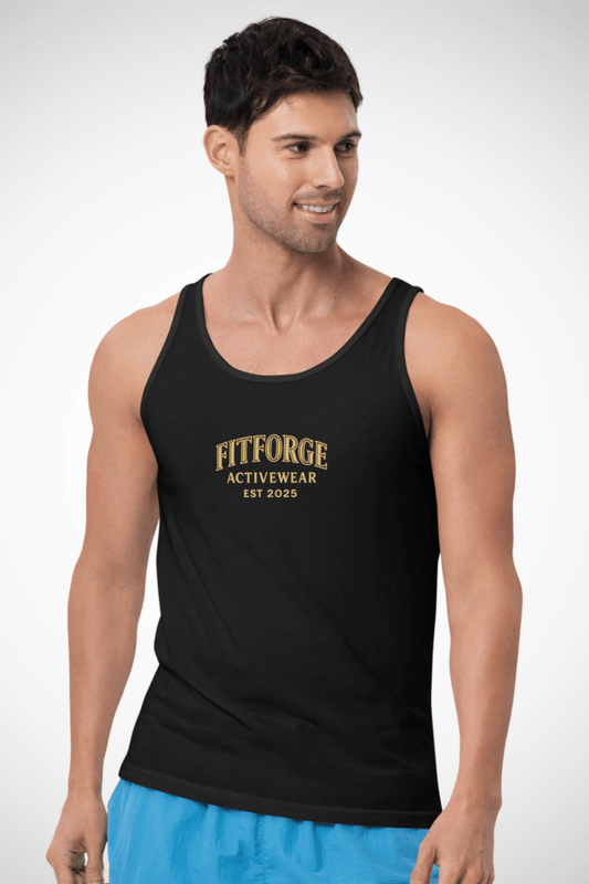 FitForge Men's Muscle Tank - Untamed Black - FitForge Online