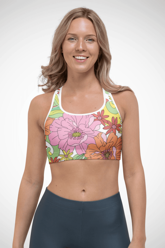 FitForge Women's Sports Bra - Golden Forge Floral - FitForge Online