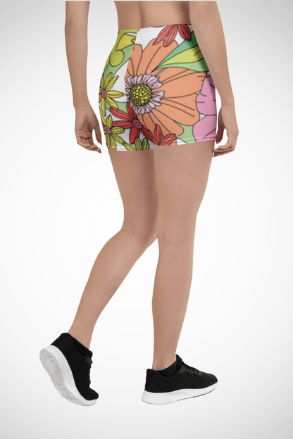 FitForge Women's Yoga Shorts - Golden Forge Floral - FitForge Online
