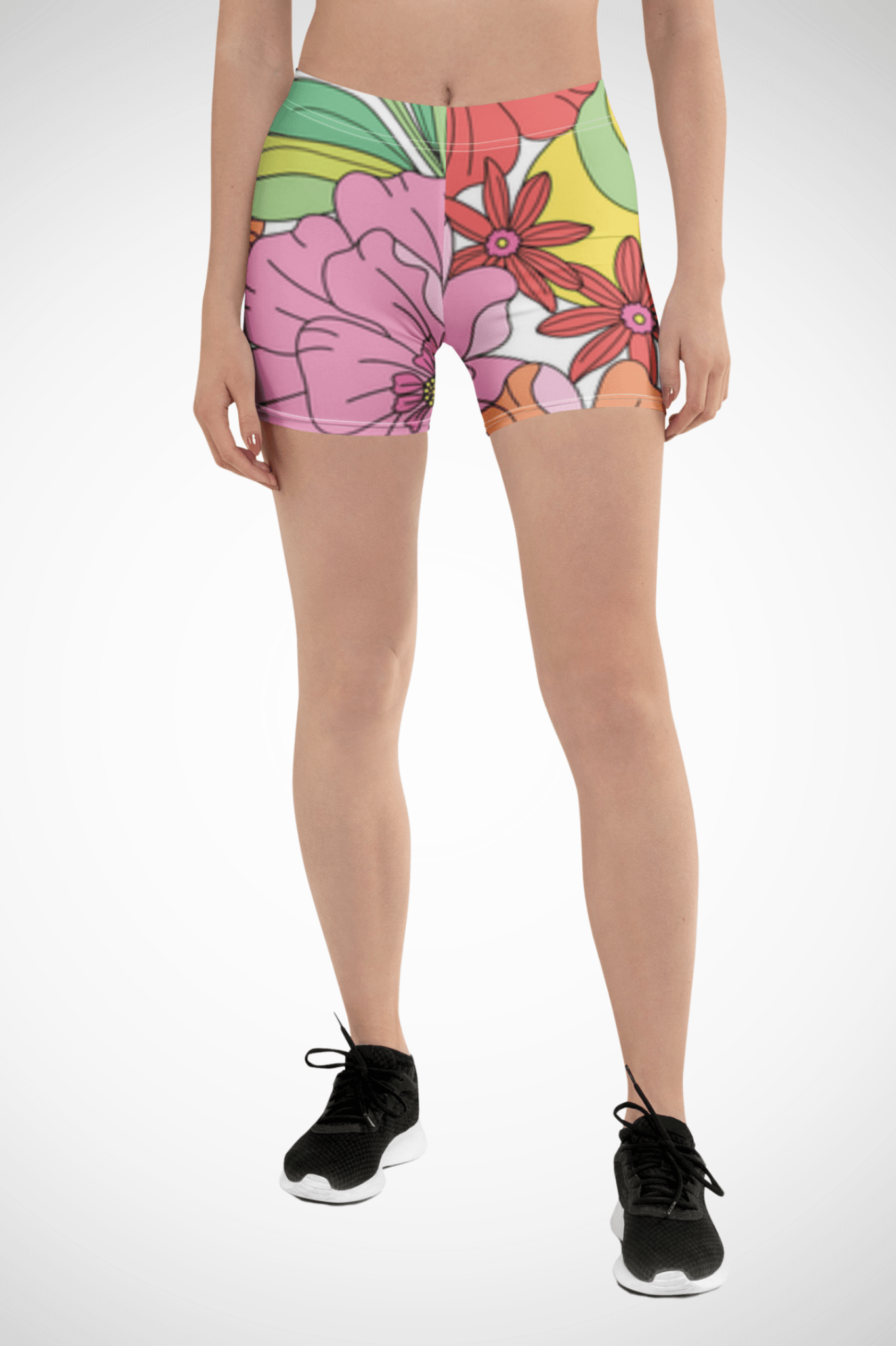 FitForge Women's Yoga Shorts - Golden Forge Floral - FitForge Online